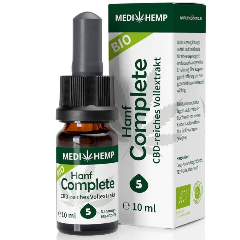 Medihemp CBD Oil 5% 10-30ml full spectrum - Bio Hanf Complete - 500 - 1500mg RAW CBD