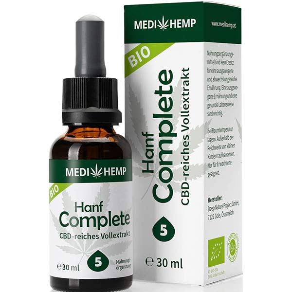 Medihemp CBD Oil 5% 10-30ml full spectrum - Bio Hanf Complete - 500 - 1500mg RAW CBD